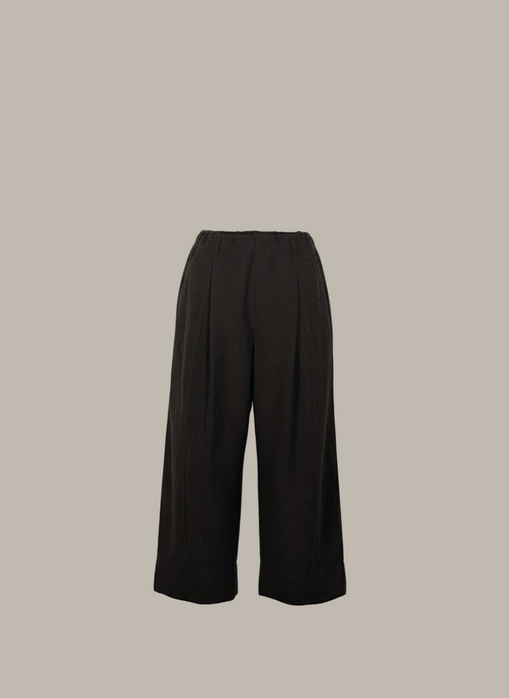 PAIGE-Viscose mix wide leg pleated trouser