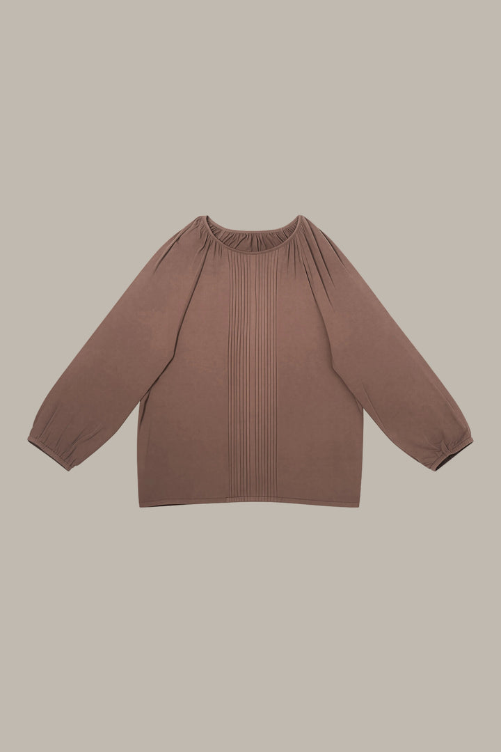 ANNABEL-Tencel pintuck blouse