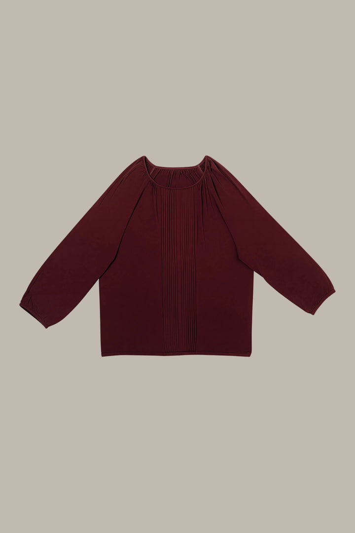 ANNABEL-Tencel pintuck blouse