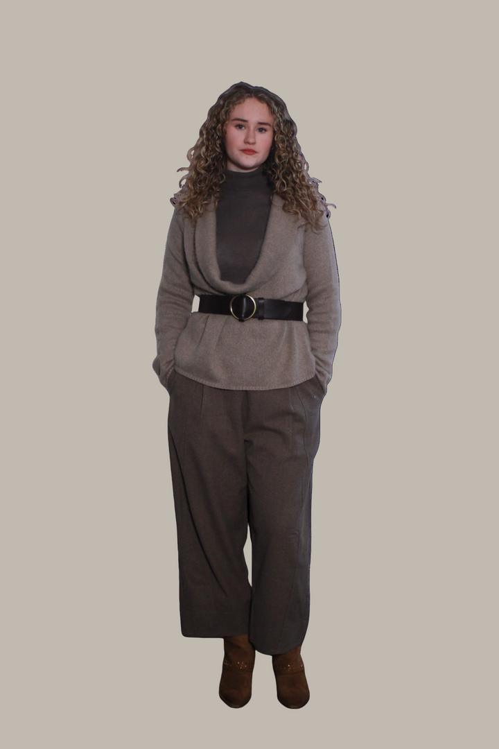 MEAVE-Wool/Cotton blend knit cowl jumper